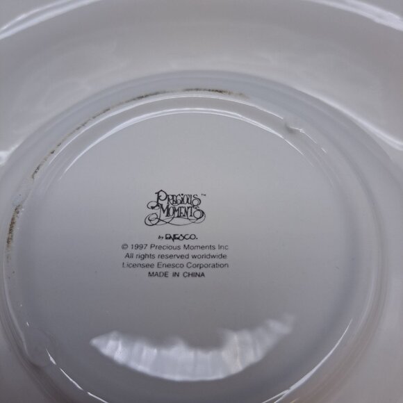 Precious Moments Christmas Chip & Dip Tray 14.25" Ceramic 1997 Vintage - Picture 16 of 16